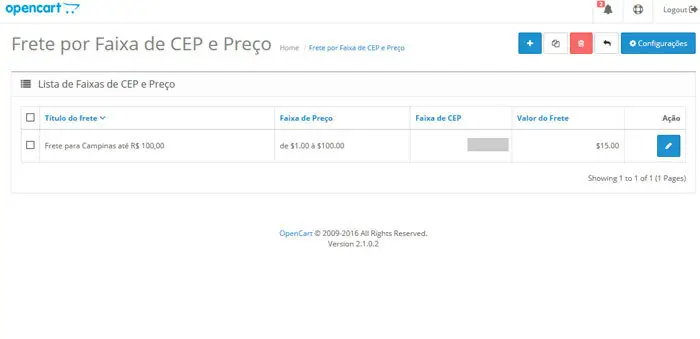 Frete por CEP ou Faixa de CEP com Base no Peso
